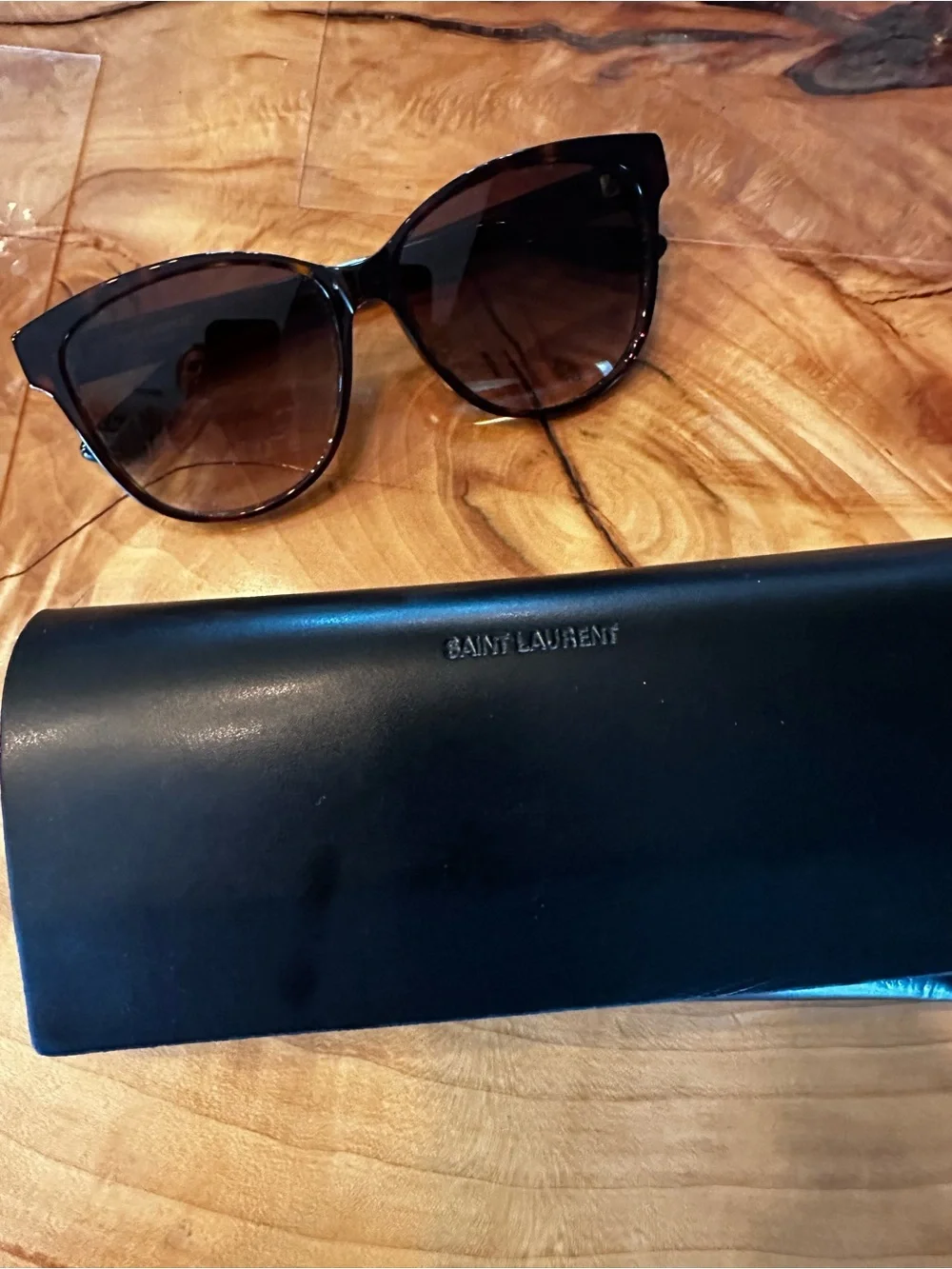 Saint Laurent Dark Brown Gradient Cat-Eye Sunglasses